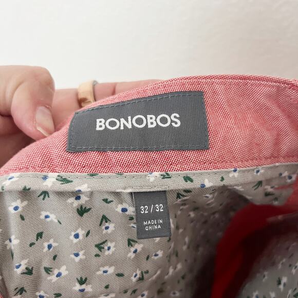 [Bonobos] Sim Straight Chino Pants Coral Red Flat Front Casual Men's Size 32x32 - Picture 9 of 10